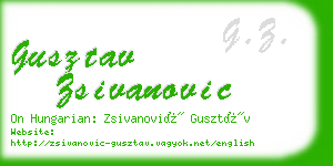 gusztav zsivanovic business card